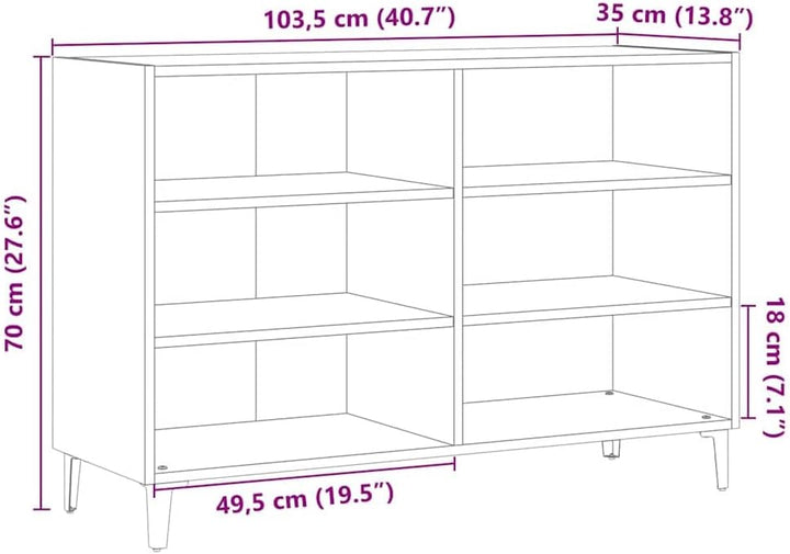 vidaXL Sideboard Altholz-Optik 103,5x35x70 cm Holzwerkstoff, Schrank, Highboard, Home Organizer, Lag