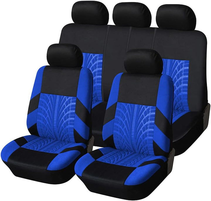 Linarun Sitzbezüge Auto Set Autositzbezüge Schonbezüge Vordersitze und Rücksitze (Blau, Full Set) Fu