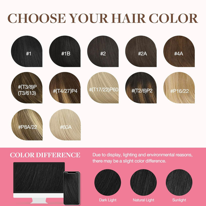 GOO GOO Clip in Extensions Echthaar, Echthaar Extensions Clip, 35cm 150g 9pcs, Extensions Echthaar,