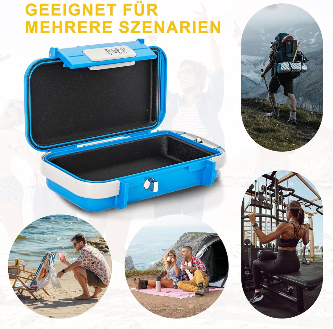 Tragbare Tresor mit Zahlenschloss Strandsafe 24 x 14 x 5,8 cm Strandtresor zum Anketten,Geeignet für