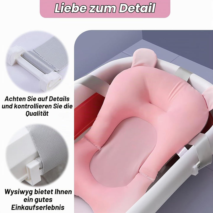 Babywannenmatte: Badewannensitz für Baby und Kleinkind Mit Sicherheitsgurt - Baby-Badekissen für Neu