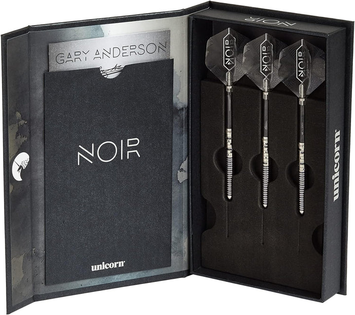 Unicorn Dartpfeil-Set mit Stahlspitze, Gary The Flying Scotsman, Anderson Noir, Phase 3 und 5, 90% W
