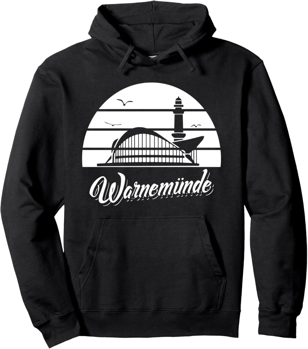 Warnemünde mit Sunset, Möwen, Leuchtturm und Teepott Pullover Hoodie