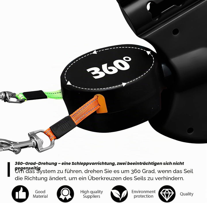 Rollleine Hundeleine, 3 Meter Doppelte Einziehbare Hundeleine Mit Bequemen Ergonomischer Griff, Ausz