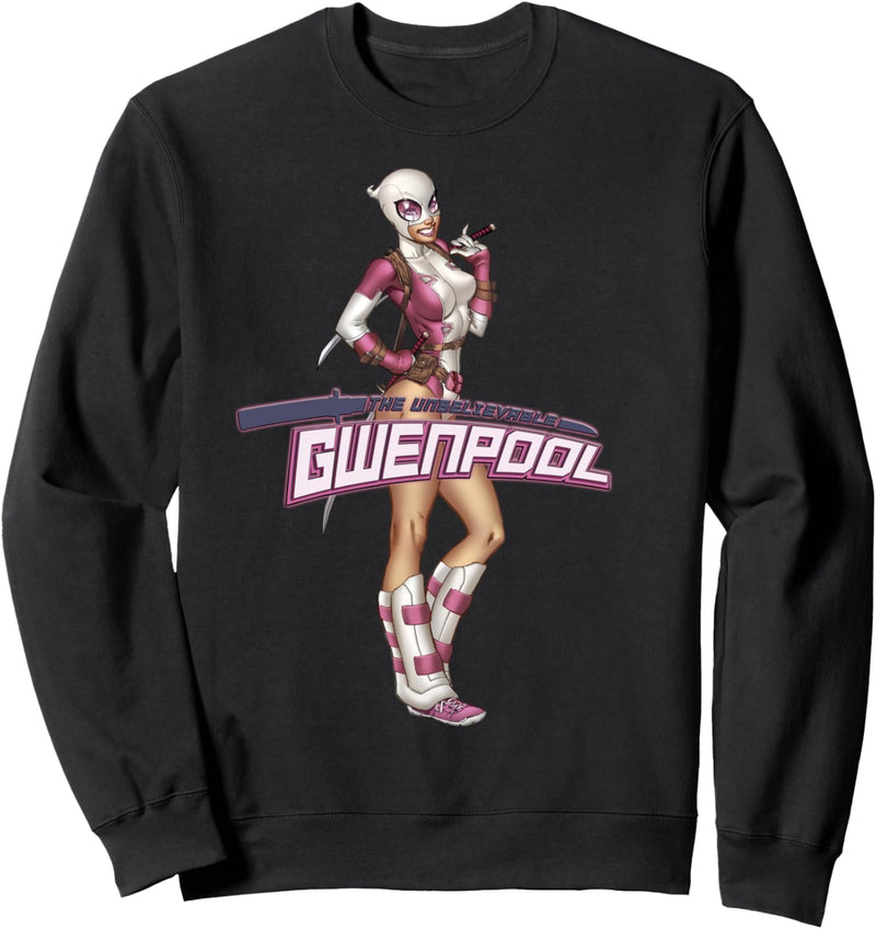 Marvel Gwenpool Classic Pinup Stance Logo Sweatshirt