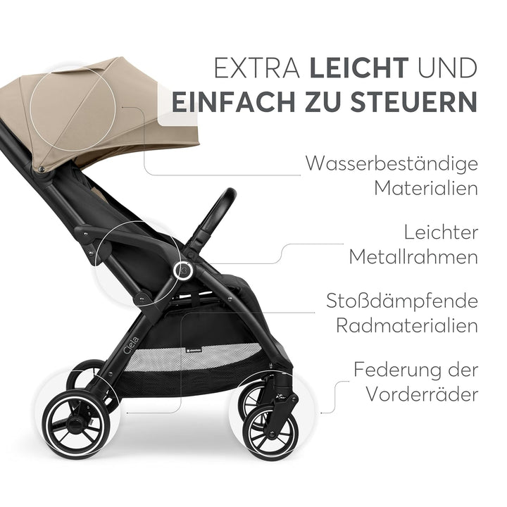 KikkaBoo Buggy Kinderwagen Reisebuggy CIELA, Bis 22 kg, Leicht (7,1 kg), One-Hand-Faltbar, Atmungsak