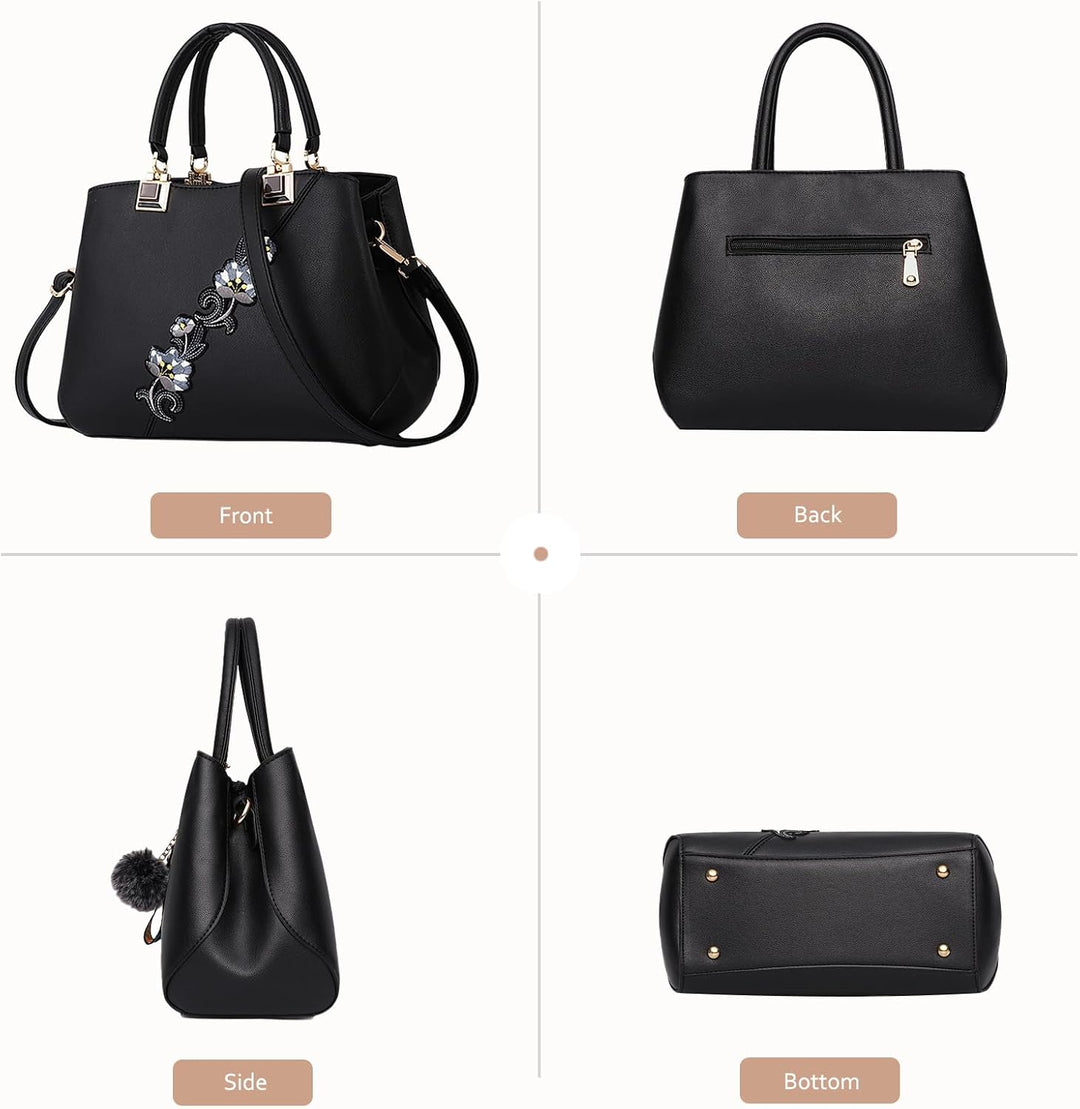 NICOLE &amp; DORIS Handtaschen Damen modische Damenhandtaschen taschen Damen Umhängetaschen mit Blumenmu