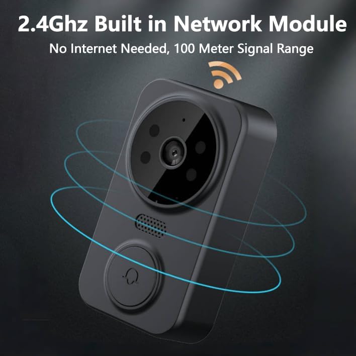 Video-Gegensprechanlage, Display, Kabellose Video-Türsprechanlage, Türklingel-Set, Innen- und Aussen