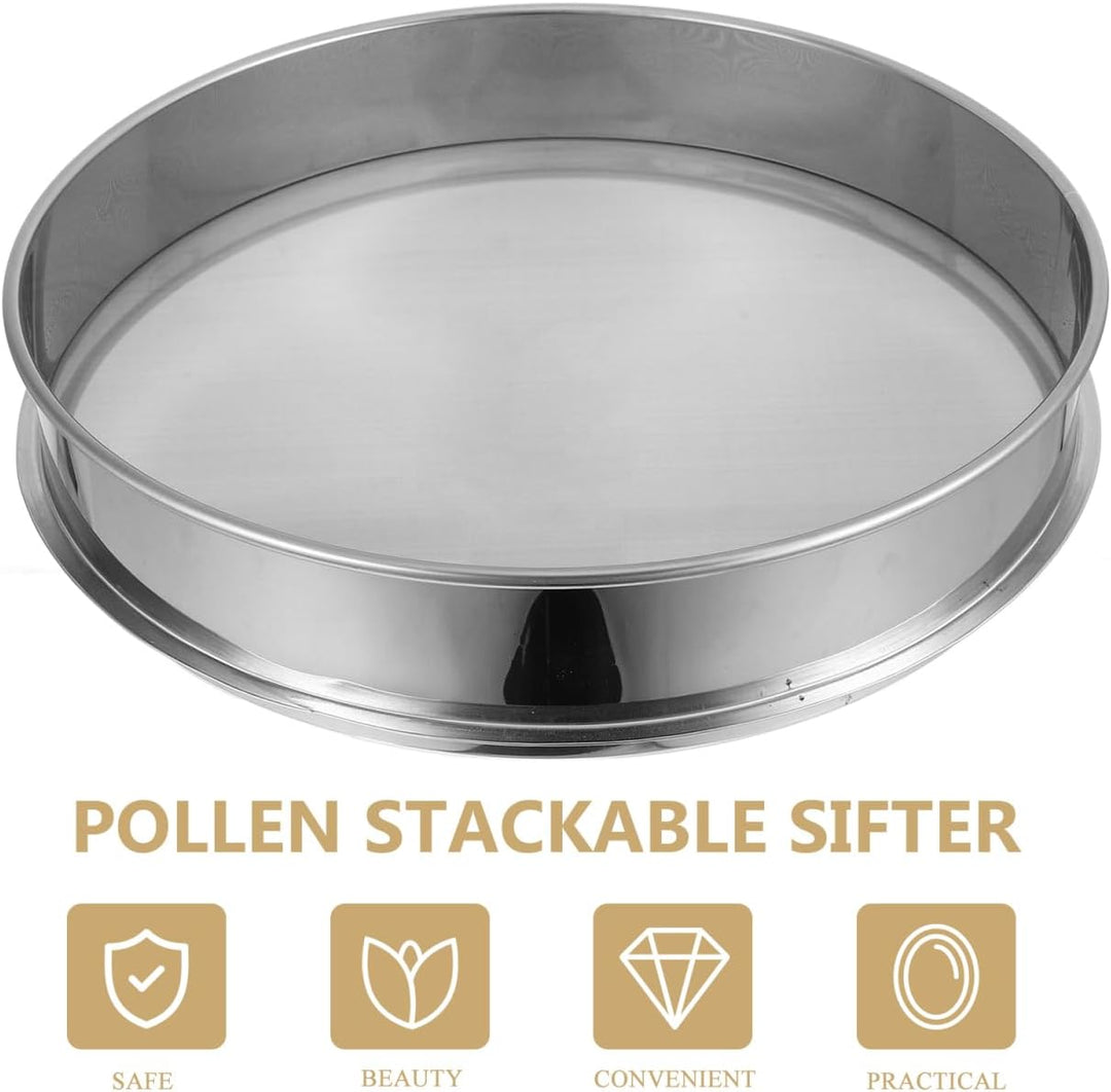 BESTOMZ Edelstahl Kräuter Pollen Hash Extractor stapelbar Sichter 100 Mikron Shaker