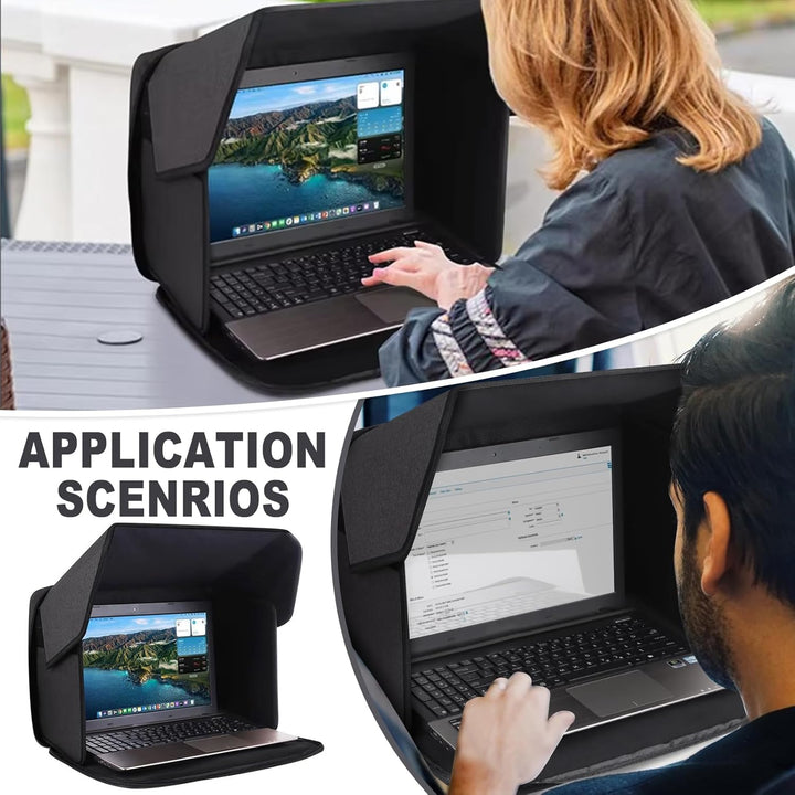Laptop Sonnenschutz, 2-in-1 Laptoptasche Computer-Sonnenschutz Blendschutz für Arbeiten im Freien, T