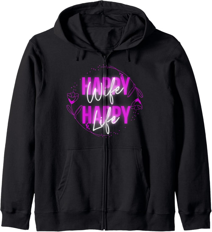 Happy Wife Happy Life Für Gute Ehefrauen Hochzeitsgeschenk Kapuzenjacke