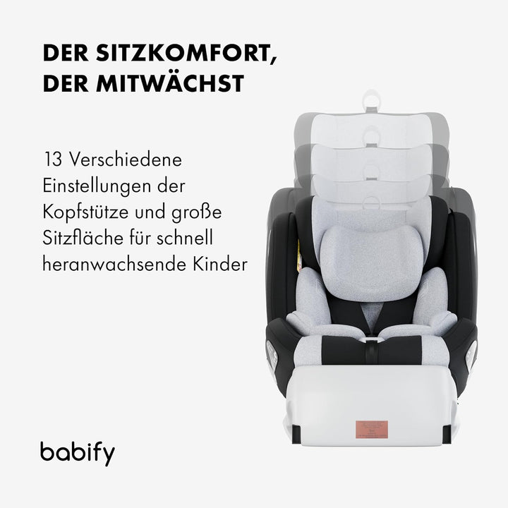 Babify Onboard Autositz für Babys und Kinder, 0 Monate - 12 Jahre, verstellbar 360, tragbarer und si