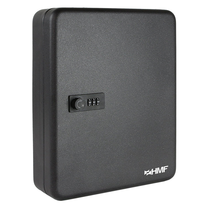HMF 14500-02 Schlüsselkasten mit Zahlencode | 45 Haken | 30 x 24 x 7,5 cm | Schwarz, 30 x 24 x 7,5 c