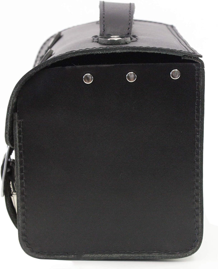 made4bikers Leder-Hecktasche mit Schnellverschluss, Gepäckträgertasche, Schwarz, passend für Simson