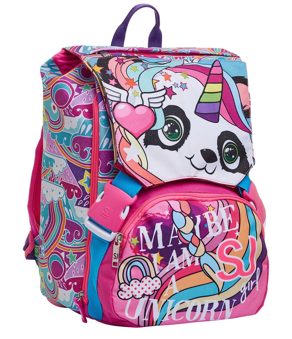 Sj Gang Ausziehbarer Rucksack Puppies Di, Rosa, Grund- und Mittelschule