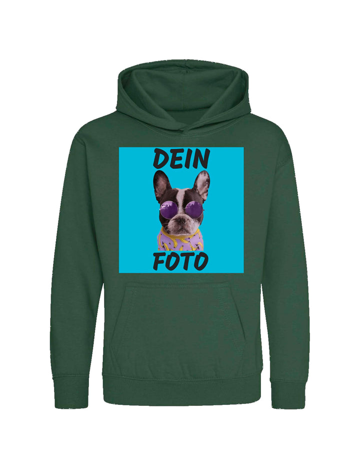 Kinder Hoodie Bedrucken Lassen - Mit Wunschfoto personalisiert - Kapuzenpullover als Geschenk für Ju