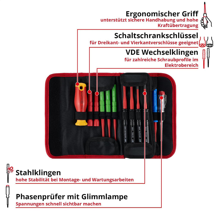 Einhell VDE 20-tlg. Schraubendreher-Set runder, grader Griff, runder, grader Griff