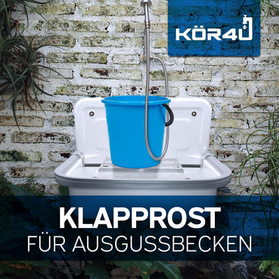 kör4u Alu Rost für Ausgussbecken 50cm, aus robustem Stahl, für Keller, Waschküche, Garten, Garage un