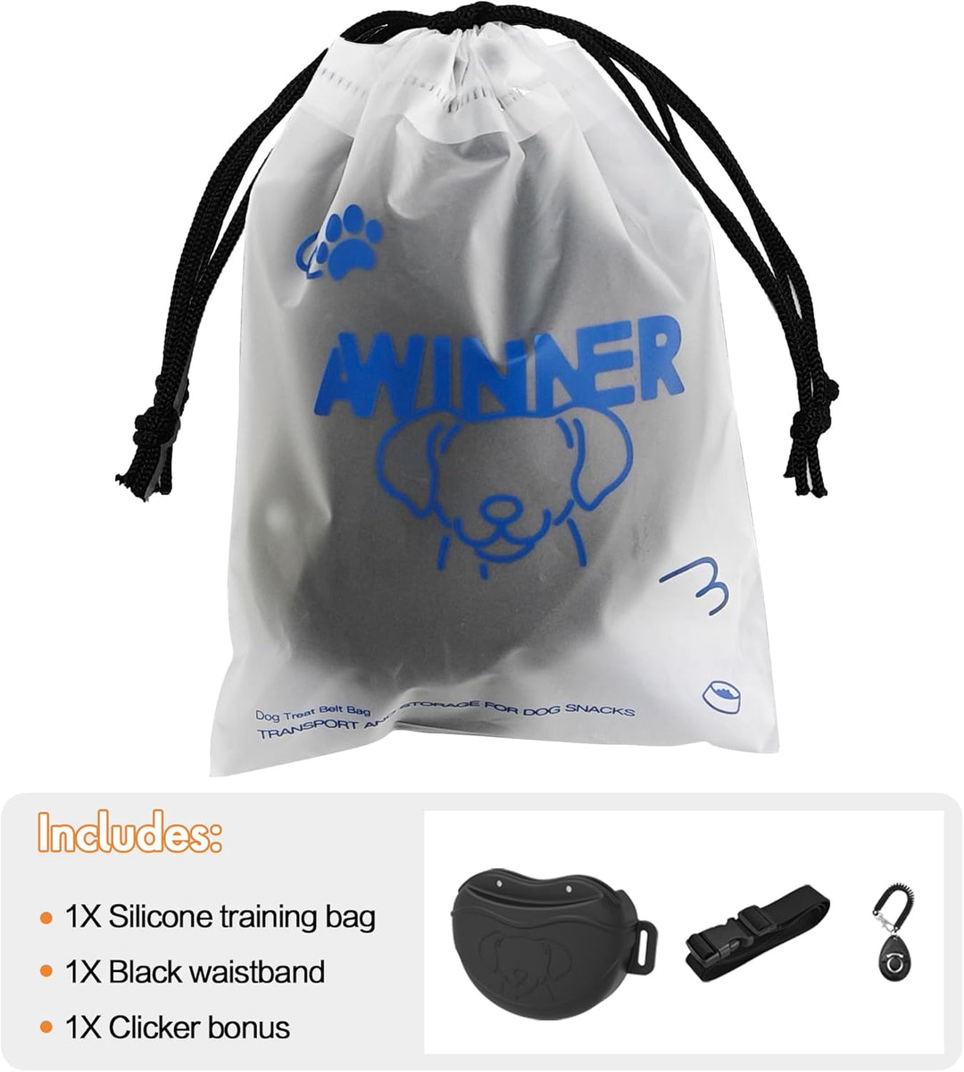 AWINNER Leckerli-Tasche für Hunde – Premium-Silikon, verbesserte 4 Starke Magnete, verbesserter Magn