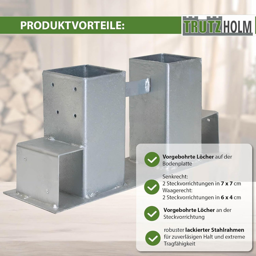 2x Holzstapelhilfe Feuerverzinkt Stapelhilfe Holzstapelhalter Brennholz Kaminholz Gestell