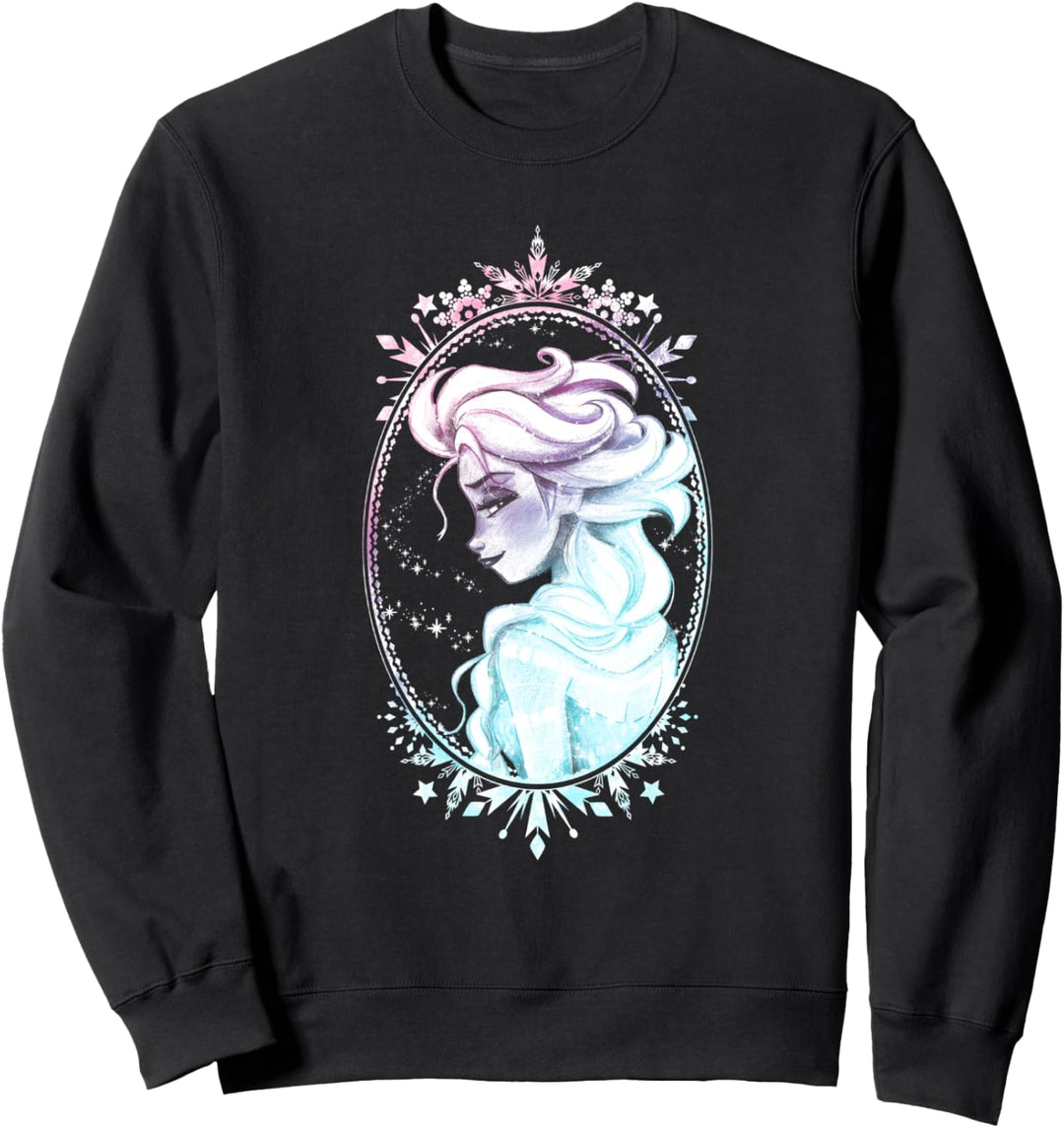 Disney Frozen Elsa Side Glance Framed In Winter Sweatshirt