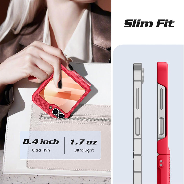 Doeshine für Samsung Galaxy Flip 6/Z Flip 7 FE Hülle [Not for Flip 7] mit Scharnierschutz & Displays