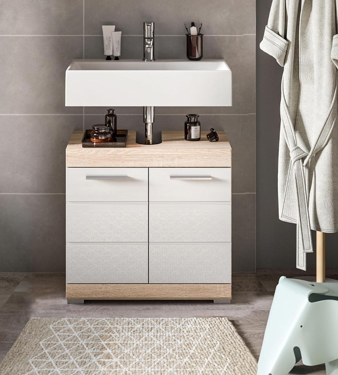 xonox.home Badezimmer Lambada X06F1705 Waschbeckenunterschrank Unterschrank Schrank in Front weiss H