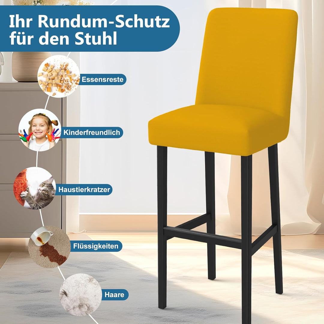 Dioxide Stuhlhussen Barhocker-Bezug, Stuhlhussen 4er Set Stuhlhülle Elastische, Stuhl überzug Für de