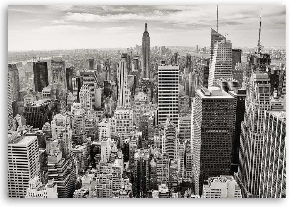 Feeby Leinwandbild Architektur Bild Kunstdruck schwarz-weiss 70x50 cm Leinwandbild 70x50 cm schwarz-