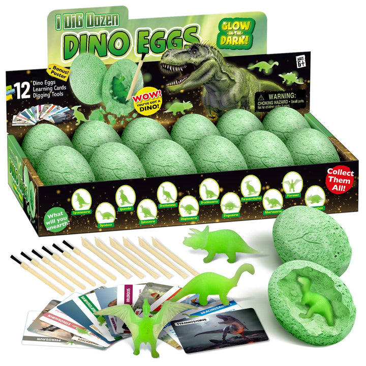 Nachtleuchtender Dinosaurier Ausgrabungsset für Kinder Dino Ei Toy Ausgraben Dino Spielzeug Archäolo