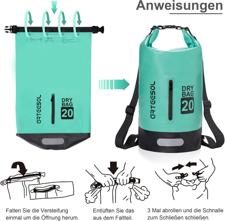 Blackace arteesol Dry Bag wasserdichte Tasche 5L/10L/20L/30L Wasserfester Beutel Packsack mit Langen