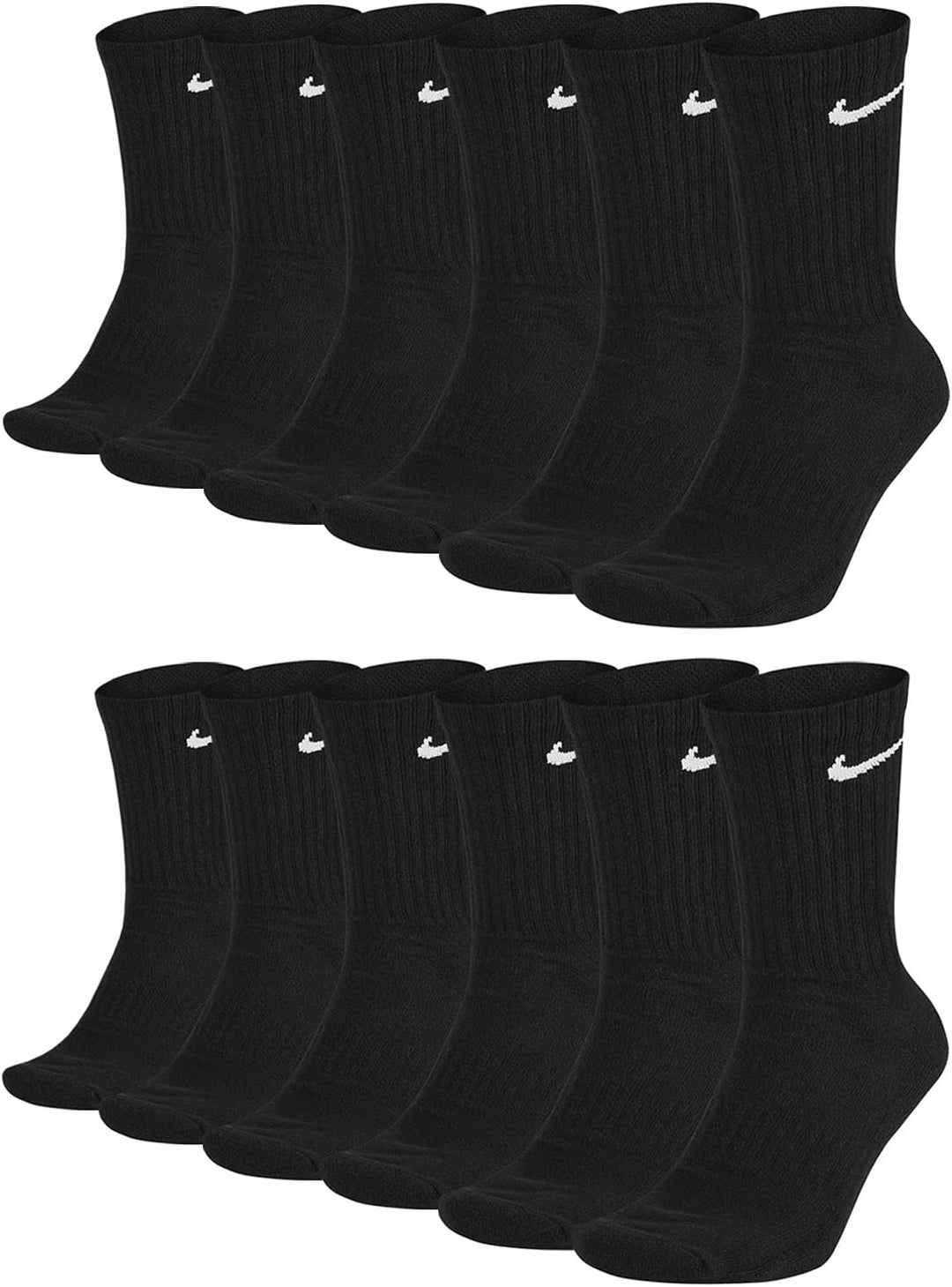 Nike Herren Everyday Cushioned Crew Crew-trainingssocken (6 Paar) 38-42 Schwarz, 38-42 Schwarz