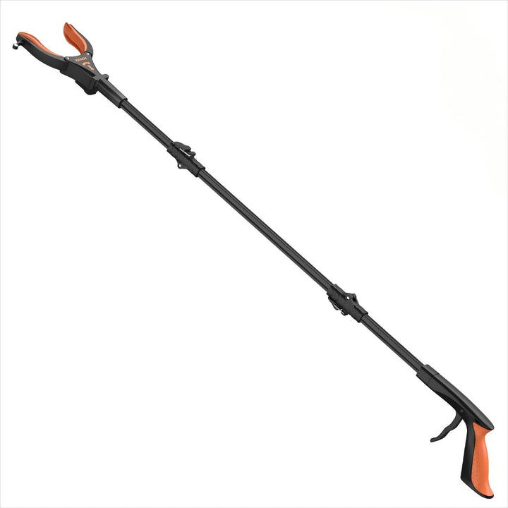 Kekoy 81cm Greifer mit Licht, Faltbare Greifzange für Senioren, Orange | Aluminium Müllgreifer Zange