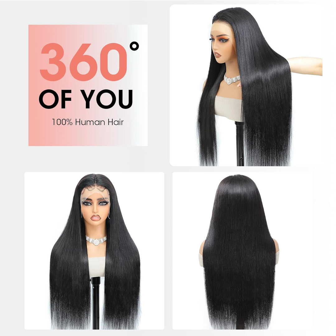 Tunfine 13x6 Lace Front Wigs Human Hair Straight Perücken Echthaar Damen 100% Brasilianer Human Hair