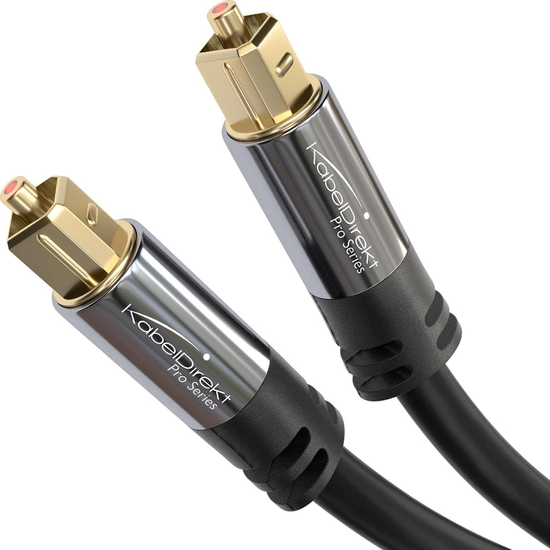 KabelDirekt – 2x TOSLINK-Kabel, optisches Audiokabel – 2 m – Glasfaserkabel für Soundbar (TOSLINK au