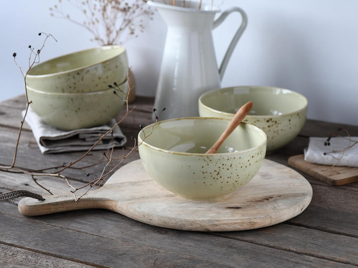 CREATABLE 23412, Serie Nature Collection BUNT Bowl Set, Geschirrset, 12 teilig, Steingrau, Wasserbla