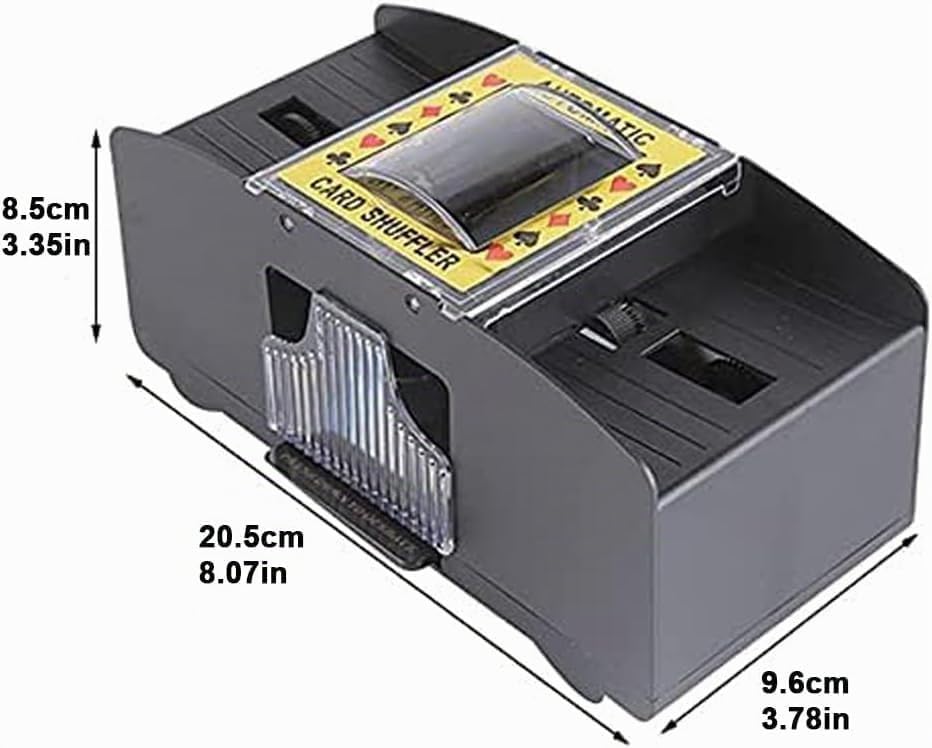 Automatischer Kartenmischer für 2 Decks - USB-C &amp; Batteriebetrieb, Elektrischer Kartenschlucker für