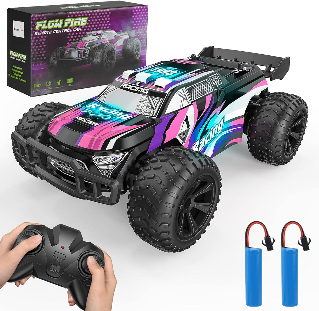 Kizeefun Ferngesteuertes Auto, RC Autos für Kinder mit 360° Stunt Rennauto, 2.4GHz Fernsteuerung Off