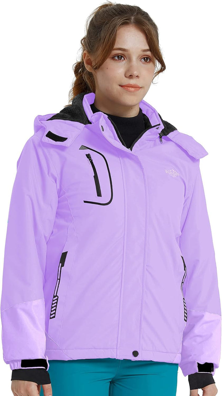 Wantdo Mädchen Berg Ski Jacke Warmer Winter Fleece Mäntel Wasserdichter Atmungsaktive RegenMäntel Ou
