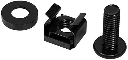 50x Schrauben M6 Befestigungssatz schwarz Rackschrauben Montagesatz Käfigmutter 10" und 19" Rack Sch