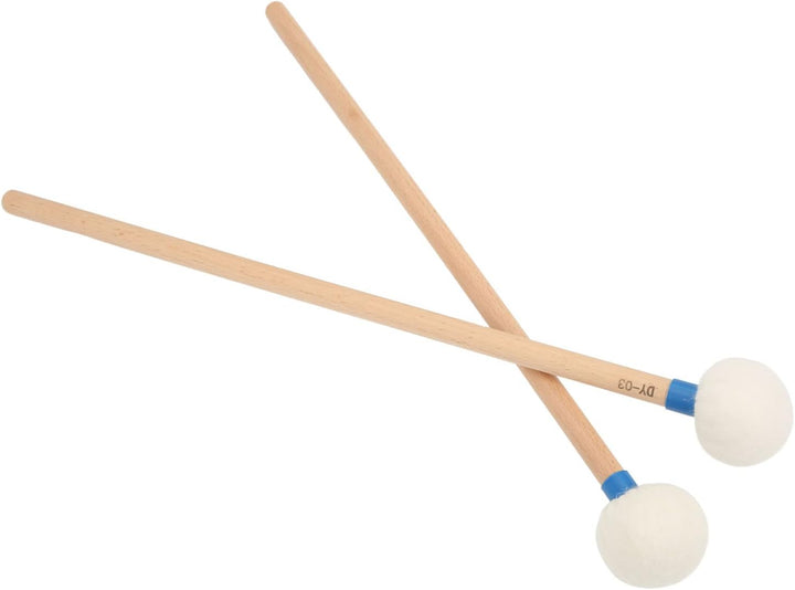 2 Stück Trommelschlägel Filzschlägel Sticks Drum Mallet Wollstockschlägel Hammer Ahorngriff Holzschl