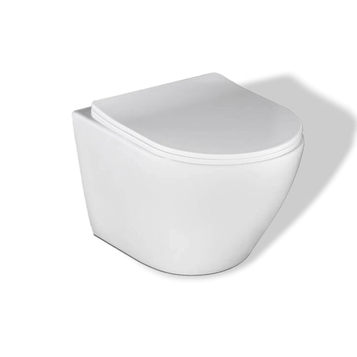 KOLMAN Wand-WC Desna Spülrandloses Weiss mit Slim Soft-close Absenkautomatik Deckel und Schallschutz