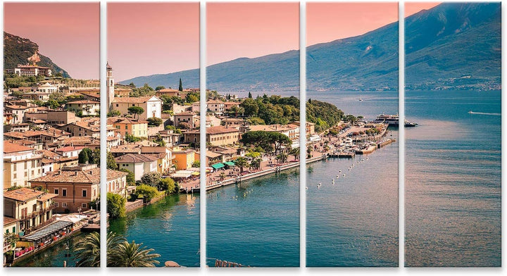 islandburner Bild auf Leinwand Panorama Von Limone Sul Garda Eine Kleine Stadt Am Gardasee Italien B