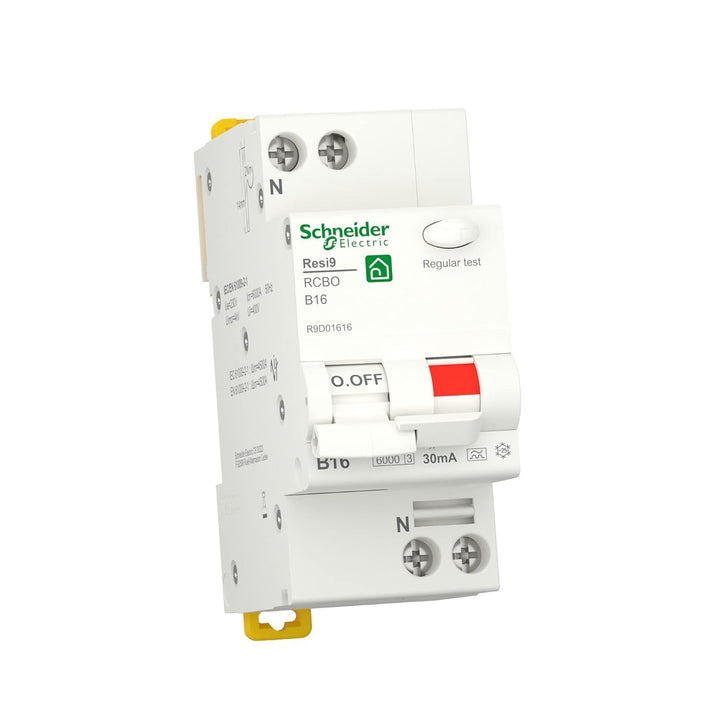 Schneider Electric FI LS RESI9 1P+N 16A B 30MA TYP A 6KA, R9D01616, Grau Ausschaltevermögen 6kA Nenn
