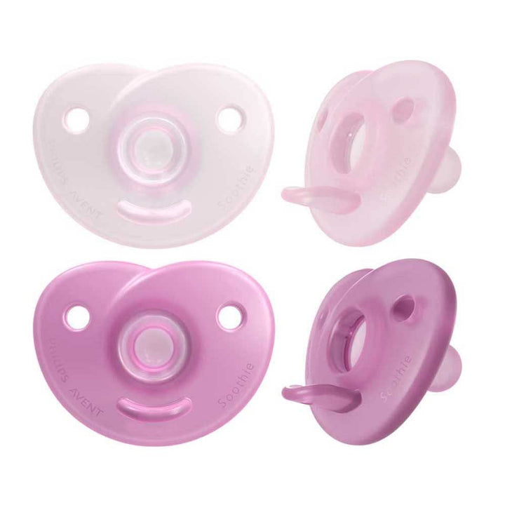 Philips AVENT Soothie – BPA-freier Schnuller für Babys von 0 bis 6 Monaten, rosa/hellrosa (Modell SC