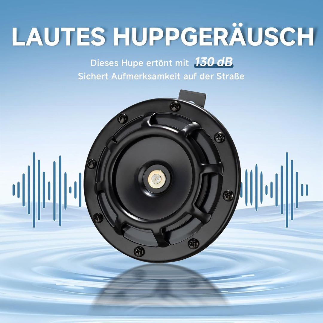 Autohupe 12V Motorrad Hupe, Signalhorn Auto Fanfare Frequenzbereich: 300/500Hz - Starkton - Gehäusef
