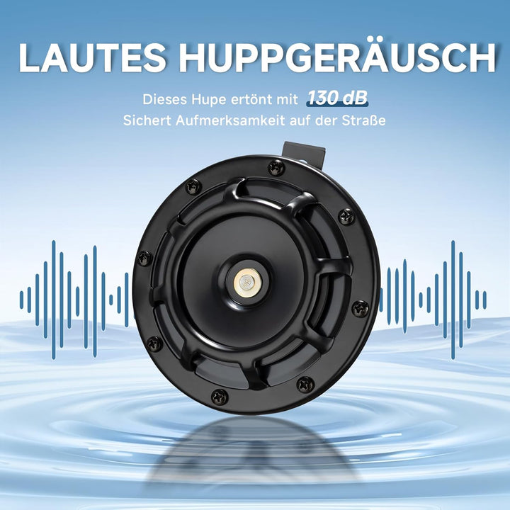 Autohupe 12V Motorrad Hupe, Signalhorn Auto Fanfare Frequenzbereich: 300/500Hz - Starkton - Gehäusef