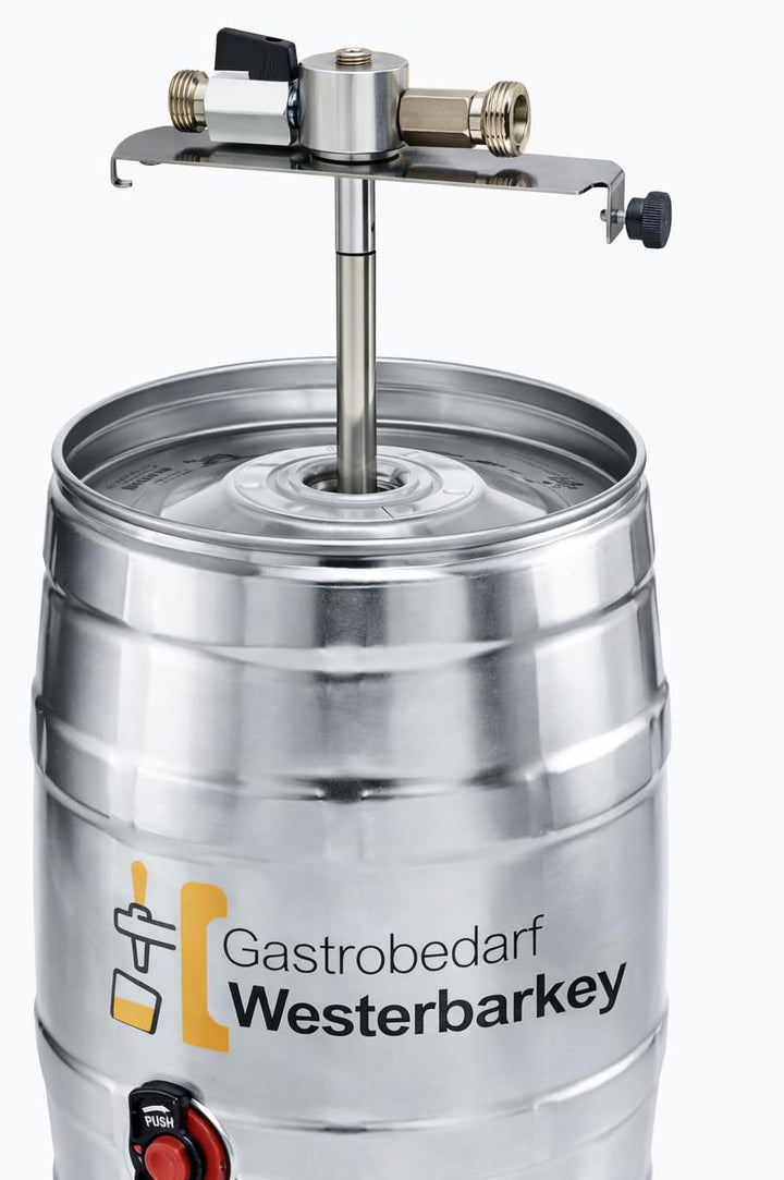 Gastrobedarf Westerbarkey 5l Dosenadapter aus Edelstahl mit Absperrhahn Profiausführung