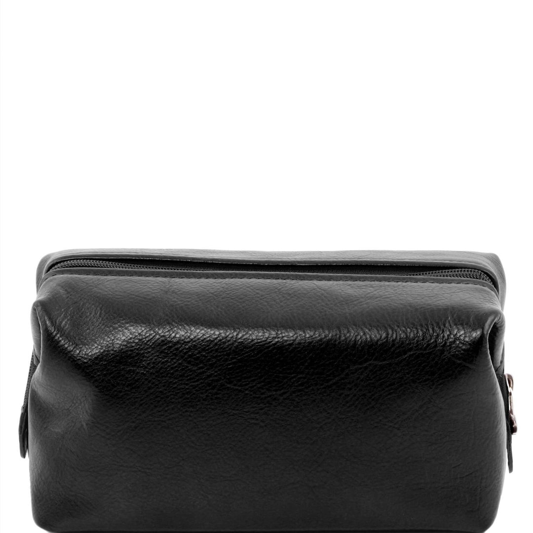 Tuscany Leather Smarty Reise - Kulturtasche aus Leder - Klein Schwarz, Schwarz