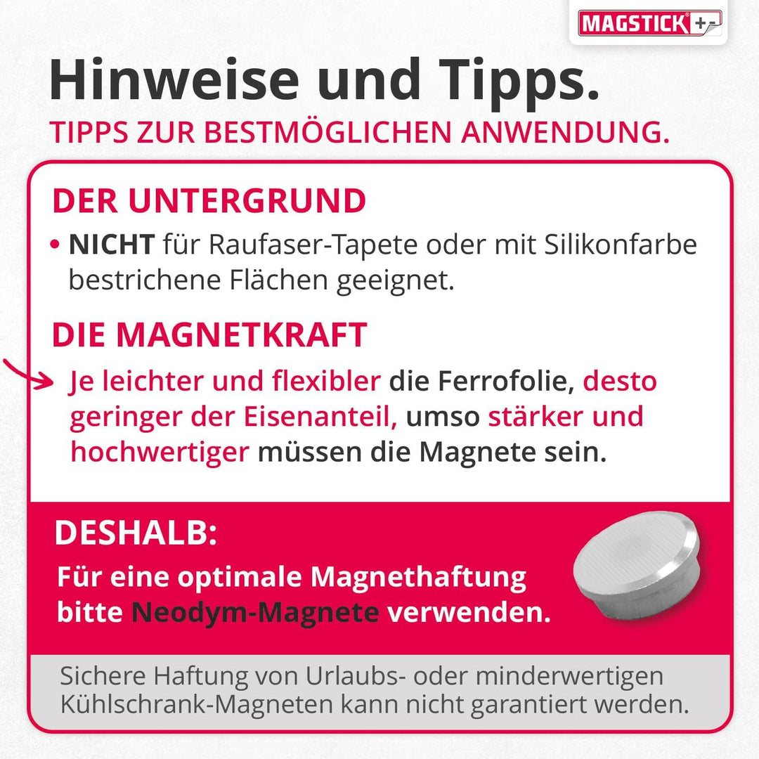 3er Set Ferrofolie Whiteboard-Folie selbstklebend I DIN A4 I flexibel beschreibbar abwischbar I Haft